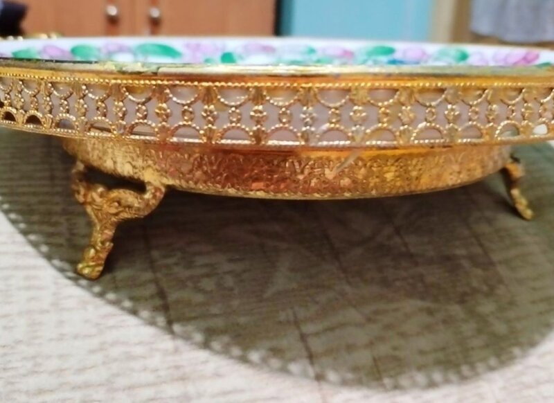 Platou vintage centru de masa Rose China